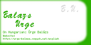 balazs urge business card