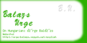 balazs urge business card